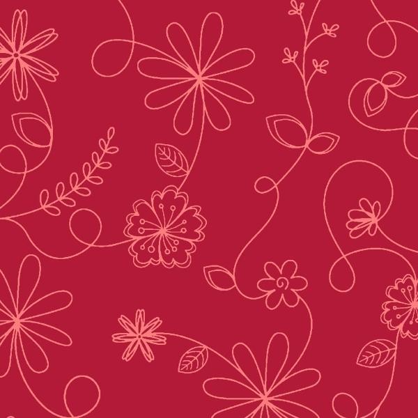 Kimberbell Quilt Backs Red Swirl Floral By Kim Christopherson For Maywood Studios 