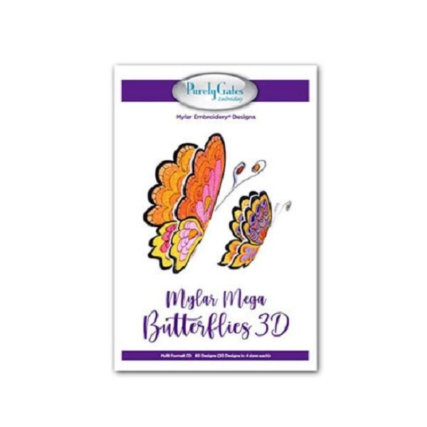 Mylar Mege Butterflies 3D Embroidery Cd Pattern From Purely Gates