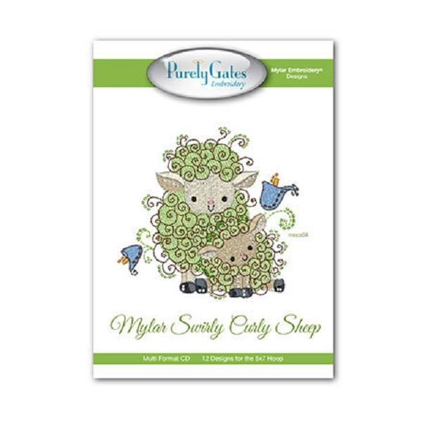 Mylar Swirly Curly Sheep Embroidery CD Pattern from Purely Gates