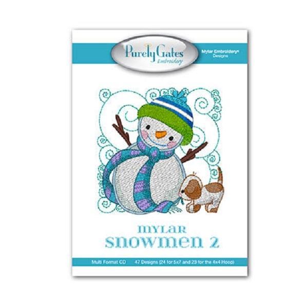 Mylar Snowmen 2 Embroidery Cd Pattern From Purely Gates