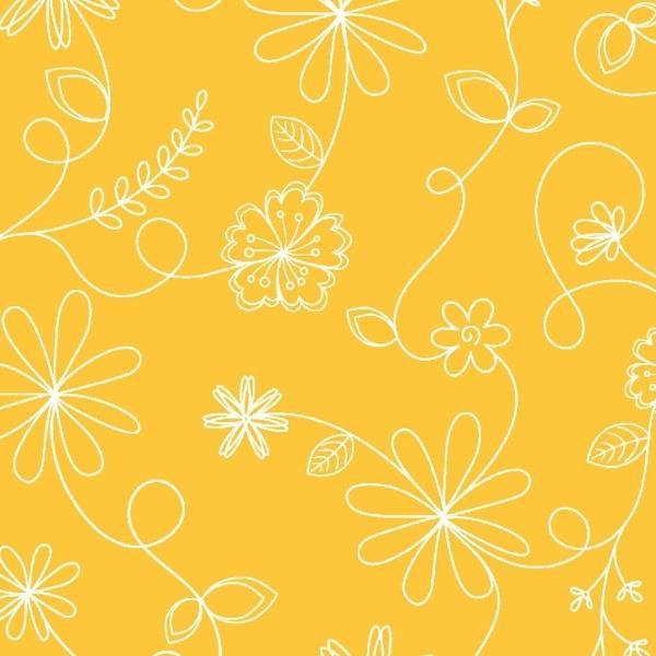 Kimberbell Basics Swirl Floral Yellow by Kim Christopherson for Maywood Studio
