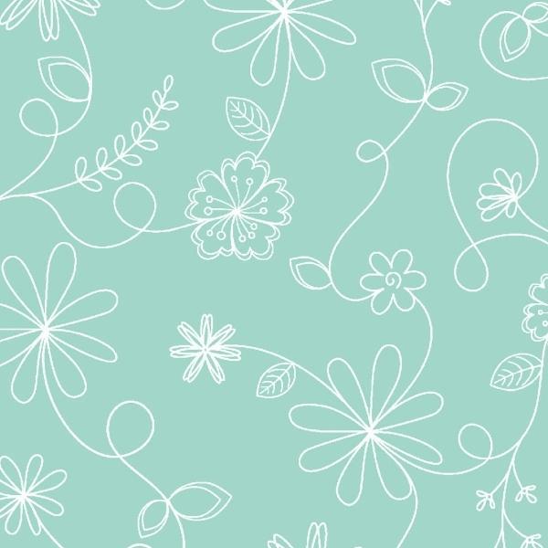 Kimberbell Basics Swirl Floral Aqua By Kim Christopherson For Maywood Studio