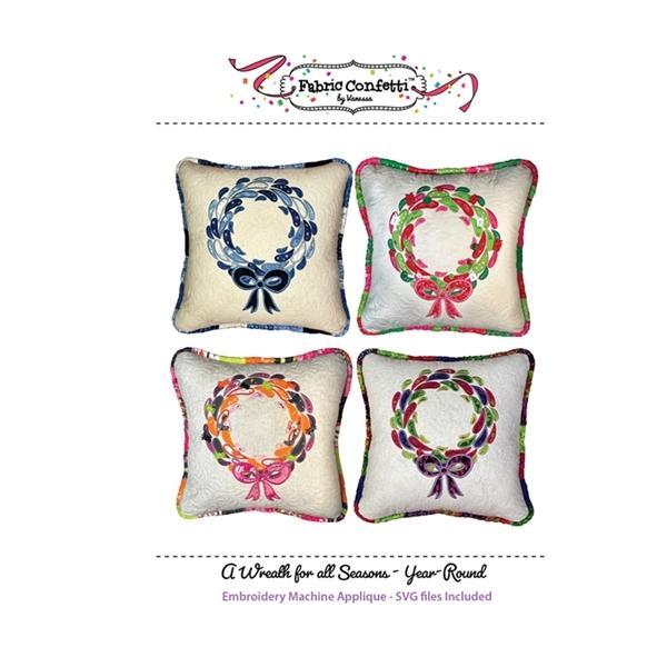 A Wreath For All Seasons Embroidery Patterns By Vanessa Fromm For Fabric Confetti