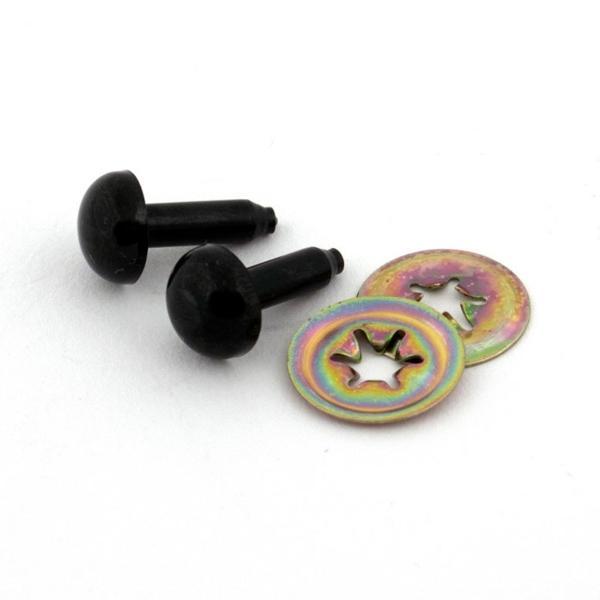 Solid Black Toy Eyes 9Mm, One Pair