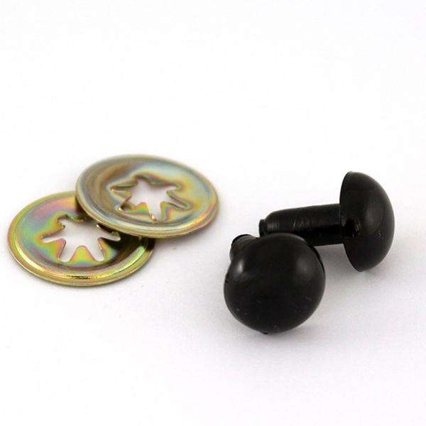 Solid Toy Eyes Black 12Mm, One Pair