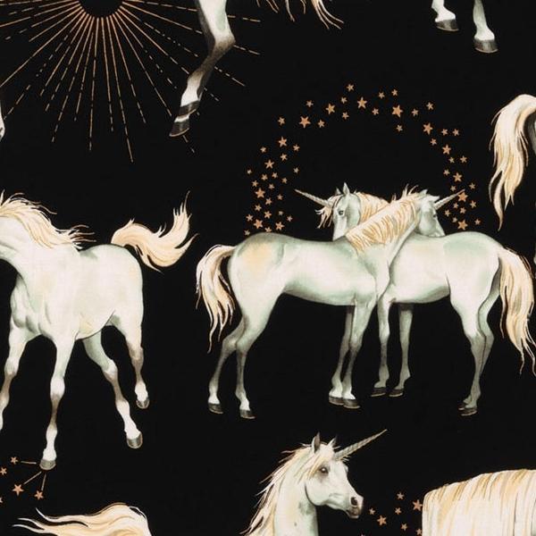 Stars Of The Unicorn Black Metallic By Nicole De Leon For Alexander Henry 