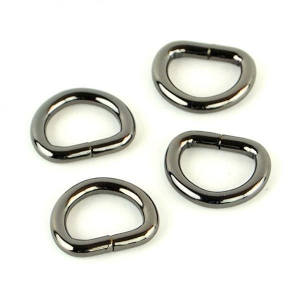 Four D-Rings, 1/2" in Gunmetal from Sallie Tomato