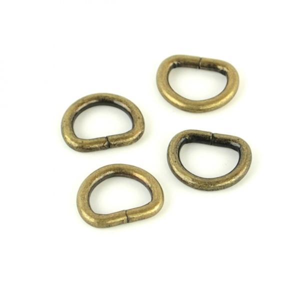 Four D-Rings, 1/2" in Antique Brass from Sallie Tomato