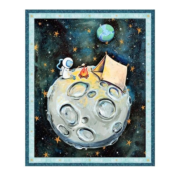 To The Moon Camping On The Moon Panel from P&B Textiles