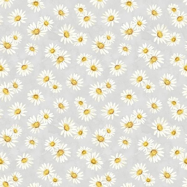 Zest For Life Gray Daisy Toss By Cynthia Coulter For Wilmington Prints