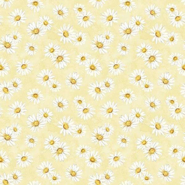 Zest For Life Yellow Daisy Toss By Cynthia Coulter For Wilmington Prints