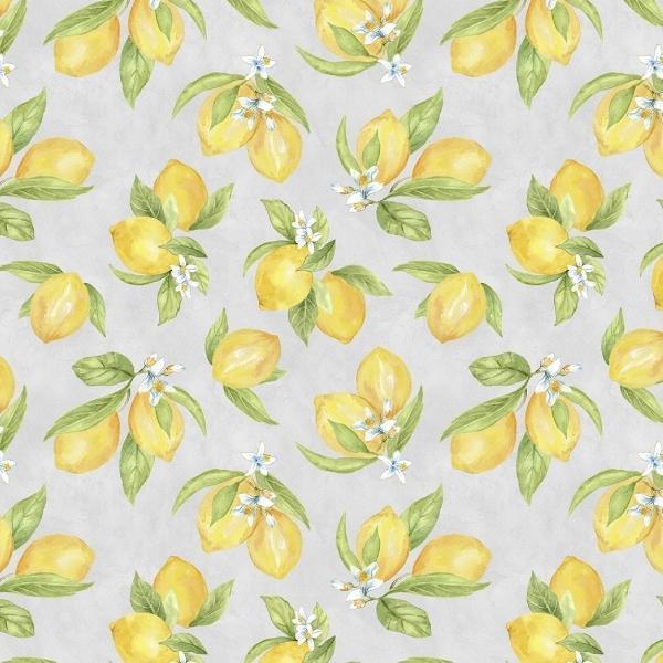 Zest For Life Gray Lemon Toss By Cynthia Coulter For Wilmington Prints