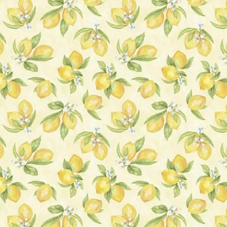 Zest for Life Yellow Lemon Toss by Cynthia Coulter for Wilmington Prints