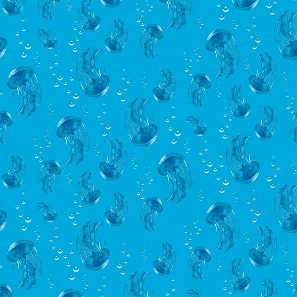 Coral Reef Ocean Blue Jellyfish By Lori Anzalone For Studio E Fabrics 