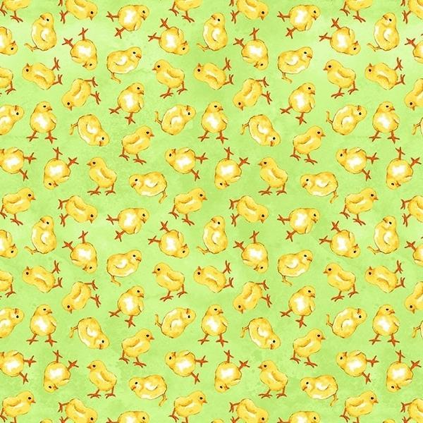 Spring Is Hare Green Chicks By Studioevav For Blank Quilting 