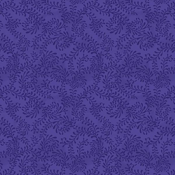 Swirling Leaves Indigo Purple By Danielle Leone For Wilmington Prints 