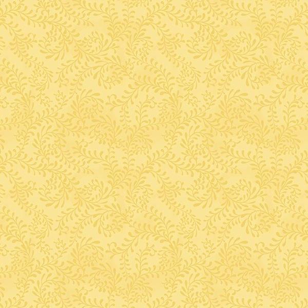 Swirling Leaves Lemon Yellow By Danielle Leone For Wilmington Prints 