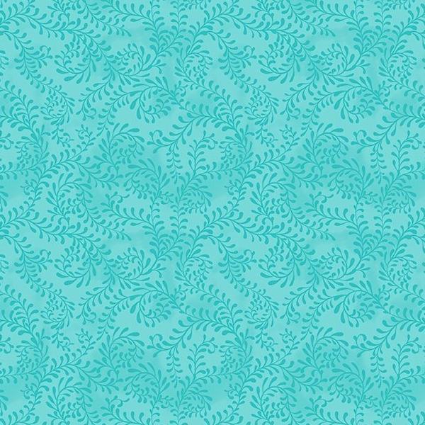 Swirling Leaves Turquoise By Danielle Leone For Wilmington Prints 