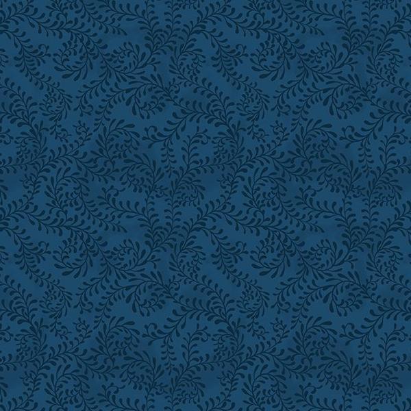 Swirling Leaves Navy By Danielle Leone For Wilmington Prints 