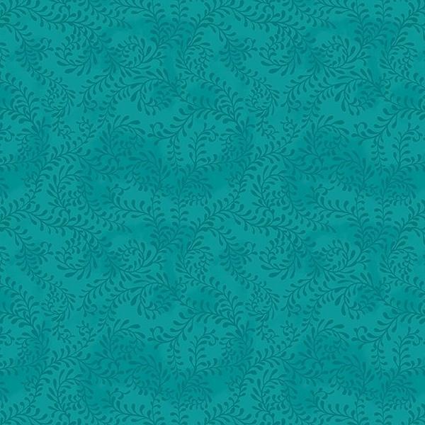 Swirling Leaves Dark Teal By Danielle Leone For Wilmington Prints 