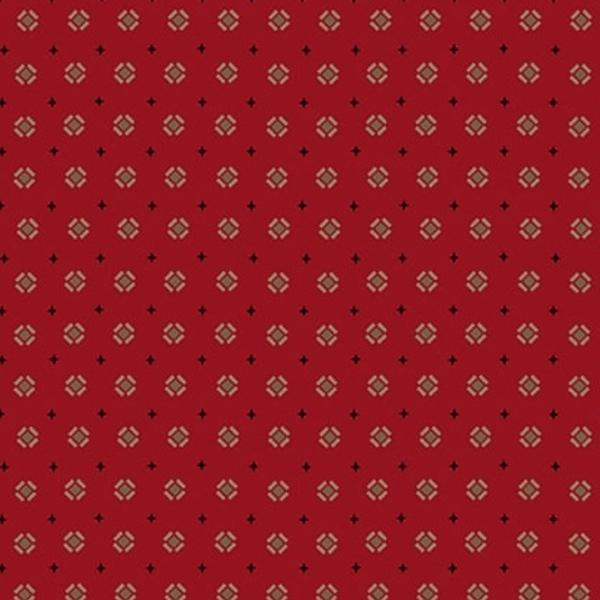 Quiet Grace Tilted Boxes Cranberry By Kim Diehl For Henry Glass