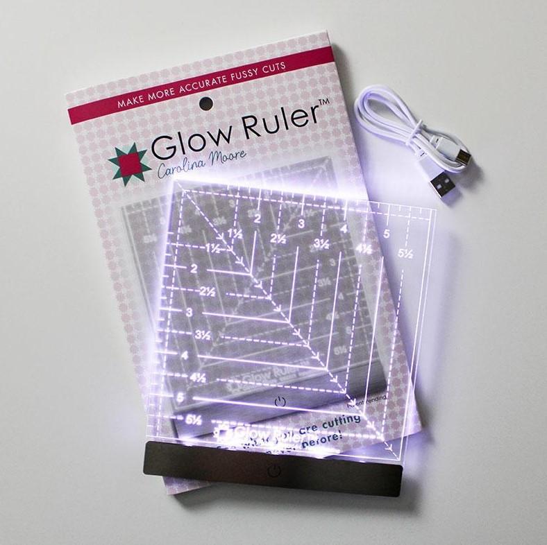 Carolina Moore Glow Ruler 6.5 Inch Square, Left Handed 