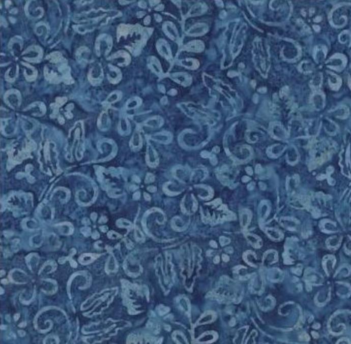 Blue Smoke Batiks Plumeria Denim From Wilmington Batiks 