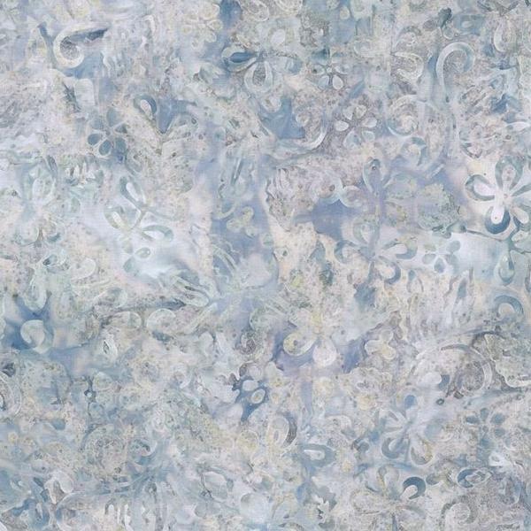 Blue Smoke Batiks Plumeria Gray From Wilmington Batiks 