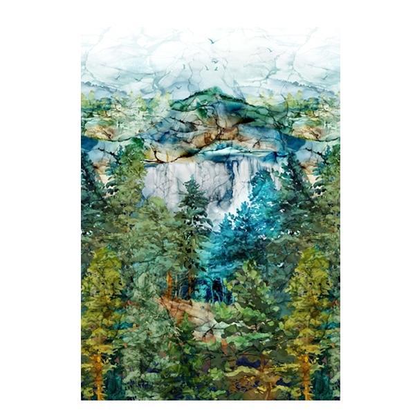 Cedarcrest Falls Teal Scenic Wide Backing By Deborah Edwards & Melanie Samra For Northcott Fabrics 