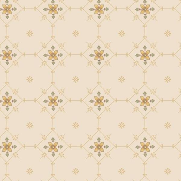 Botanical Journal Tile Floral Cream By Smithsonian Institution For Marcus Fabrics 