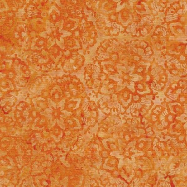 Copper Patina Batik Hexagon Orange Cheddar From Island Batik 