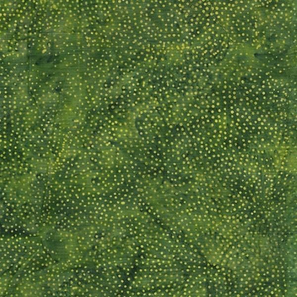 Earthly Greens Batik Paisley Dot Green Grass From Island Batik