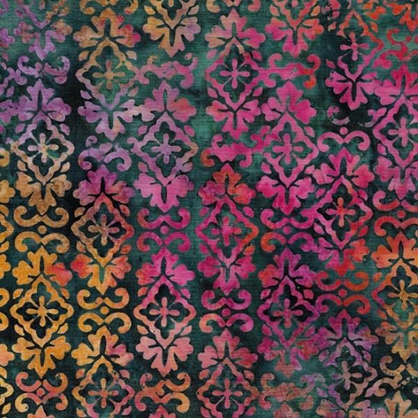 Copper Patina Batik Vertical Teal Bridgewater From Island Batik