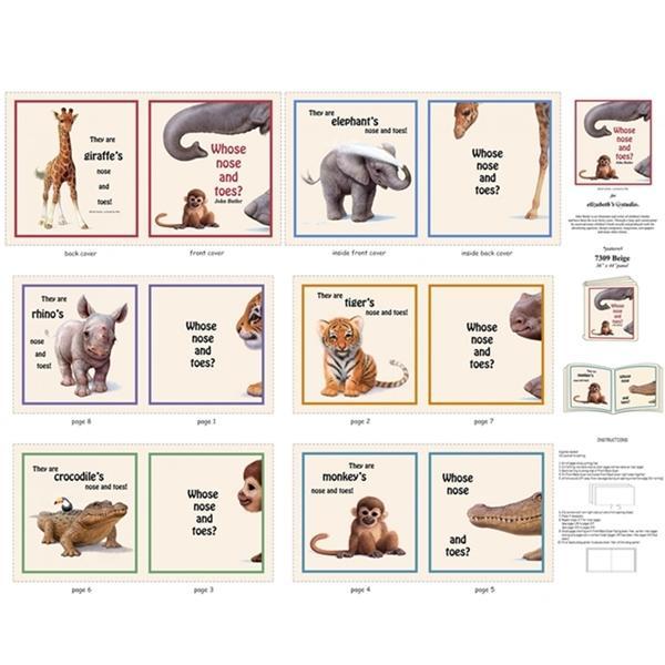 Whose Nose And Toes? Soft Book Panel by John Butler for Foust Textiles