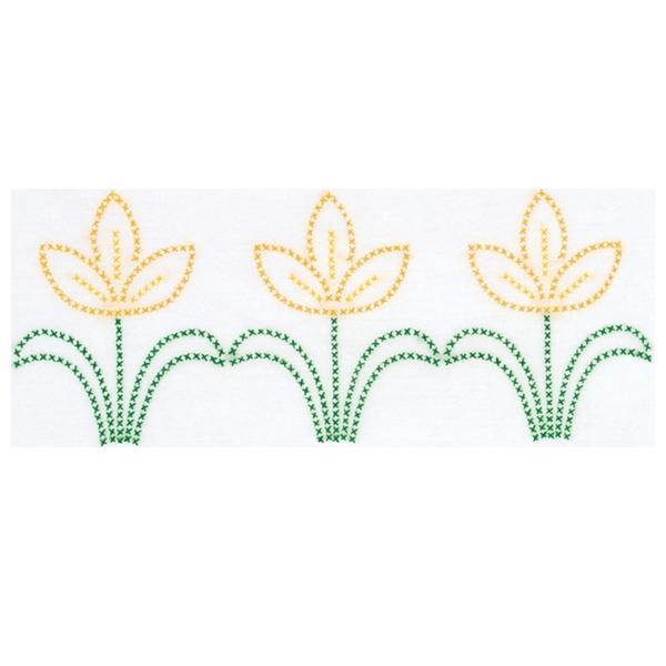 Tulips Perle Edge Pillowcases Cross-Stitch Kit By Jack Dempsey Inc