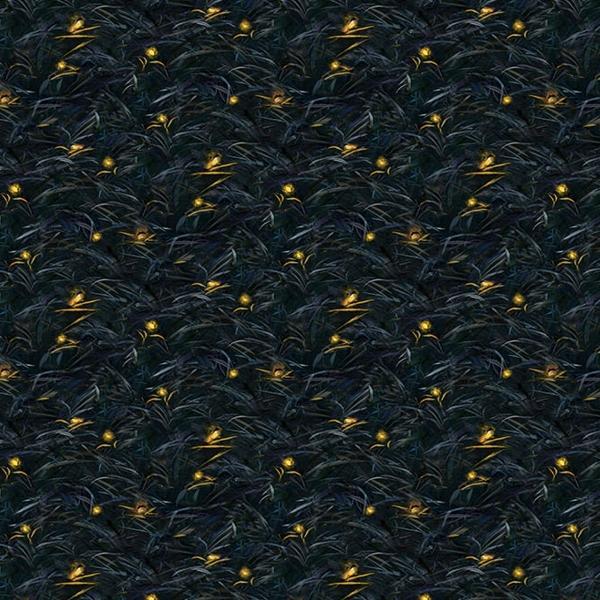 Moonlight Kisses Fireflies By Abraham Hunter For Northcott Fabrics 