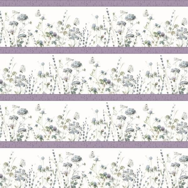 Au Naturel Floral Repeating Stripe By Lisa Audit For Wilmington Prints 