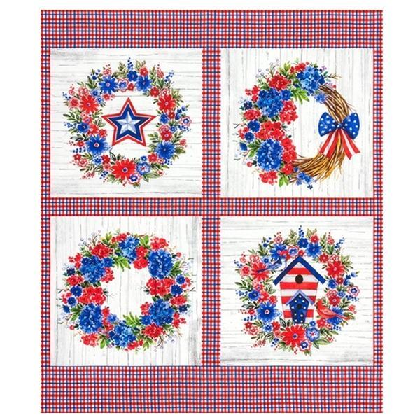 Independence Day Americana Block Panel By Elena Vladykina For Robet Kaufman Fabrics