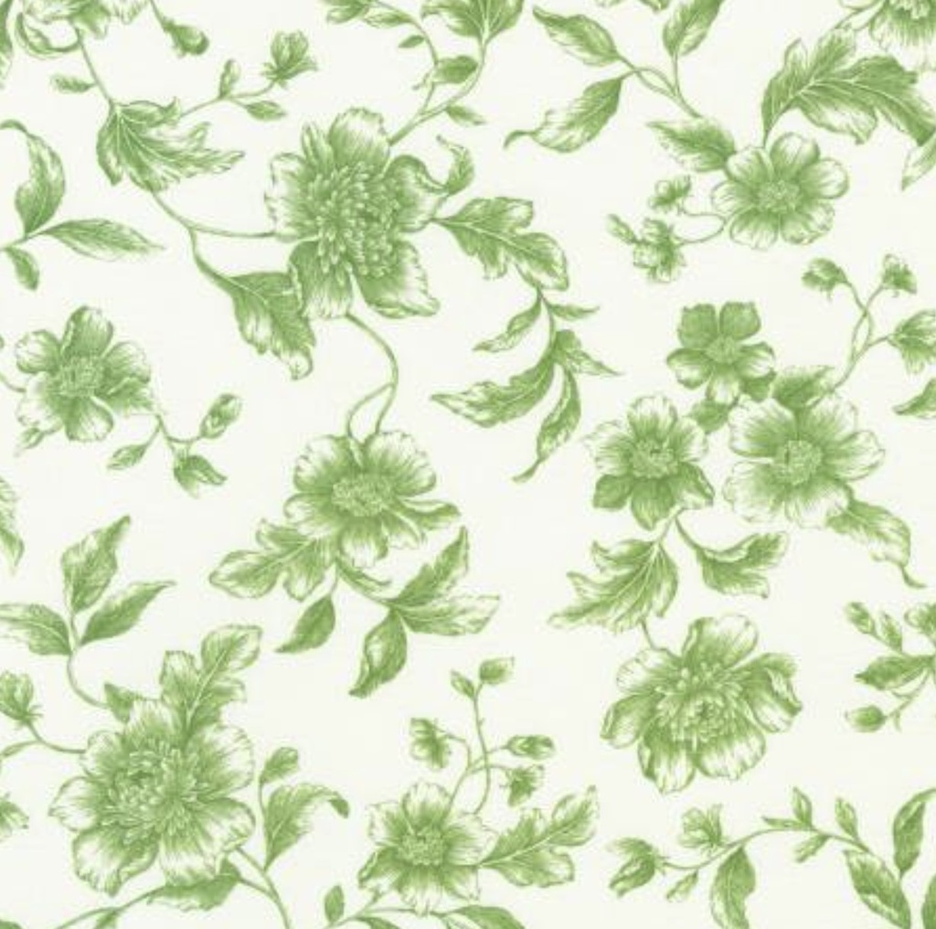 Flowerhouse: Camille Tonal Floral Green from Robert Kaufman