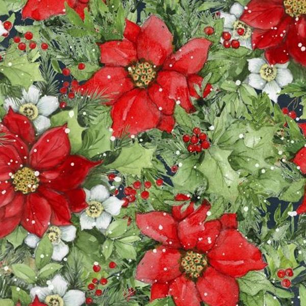 Poinsettia Delight Tablerunner Backing Kit