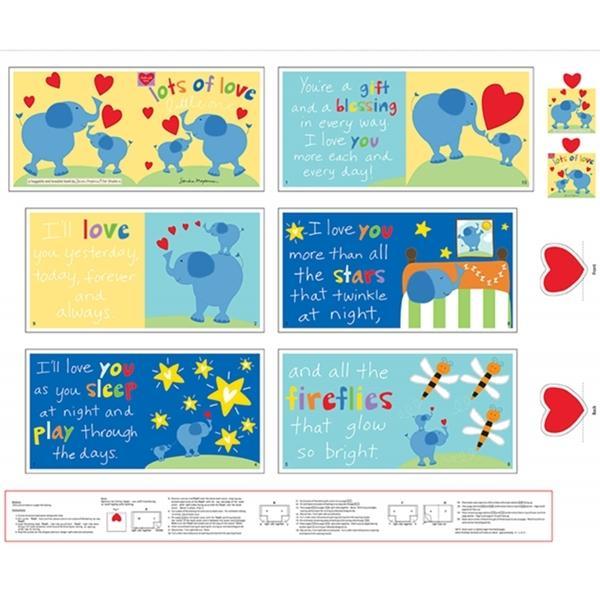 Huggable & Loveable 11 Lots Of Love Soft Book Panel By Sandra Magsamen For Studio E Fabrics 