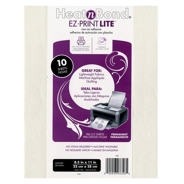 Heat N Bond Ez Print Lite, 8.5" X 11", 10Pk