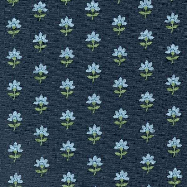 Shoreline Coastal Florals Navy By Camille Roskelley For Moda Fabrics