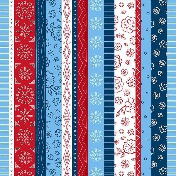 Colors Of Summer Ticking Stripe By Jackie Decker For Wilmington Prints