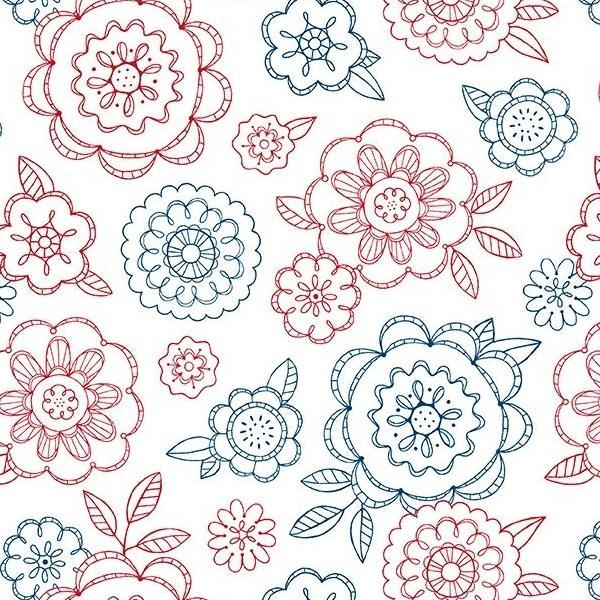 Colors Of Summer Large Floral White By Jackie Decker For Wilmington Prints