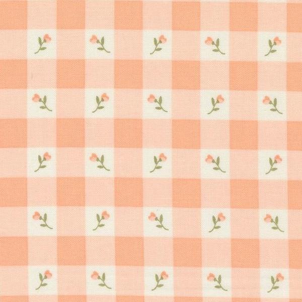 Flower Girl Picnic Plaid Flower Peachy By My Sew Quilty Life For Moda Fabrics 