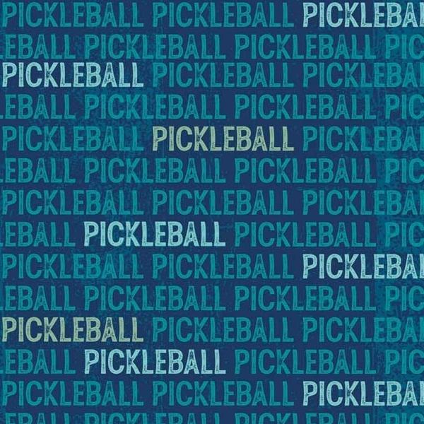 Pickleball Champ Tonal Text Blue By Courtney Morgenstern For P&B Textiles