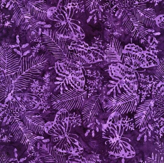 Tonga Brightside Batik Tropical Butterflies Purple From Timeless Treasures