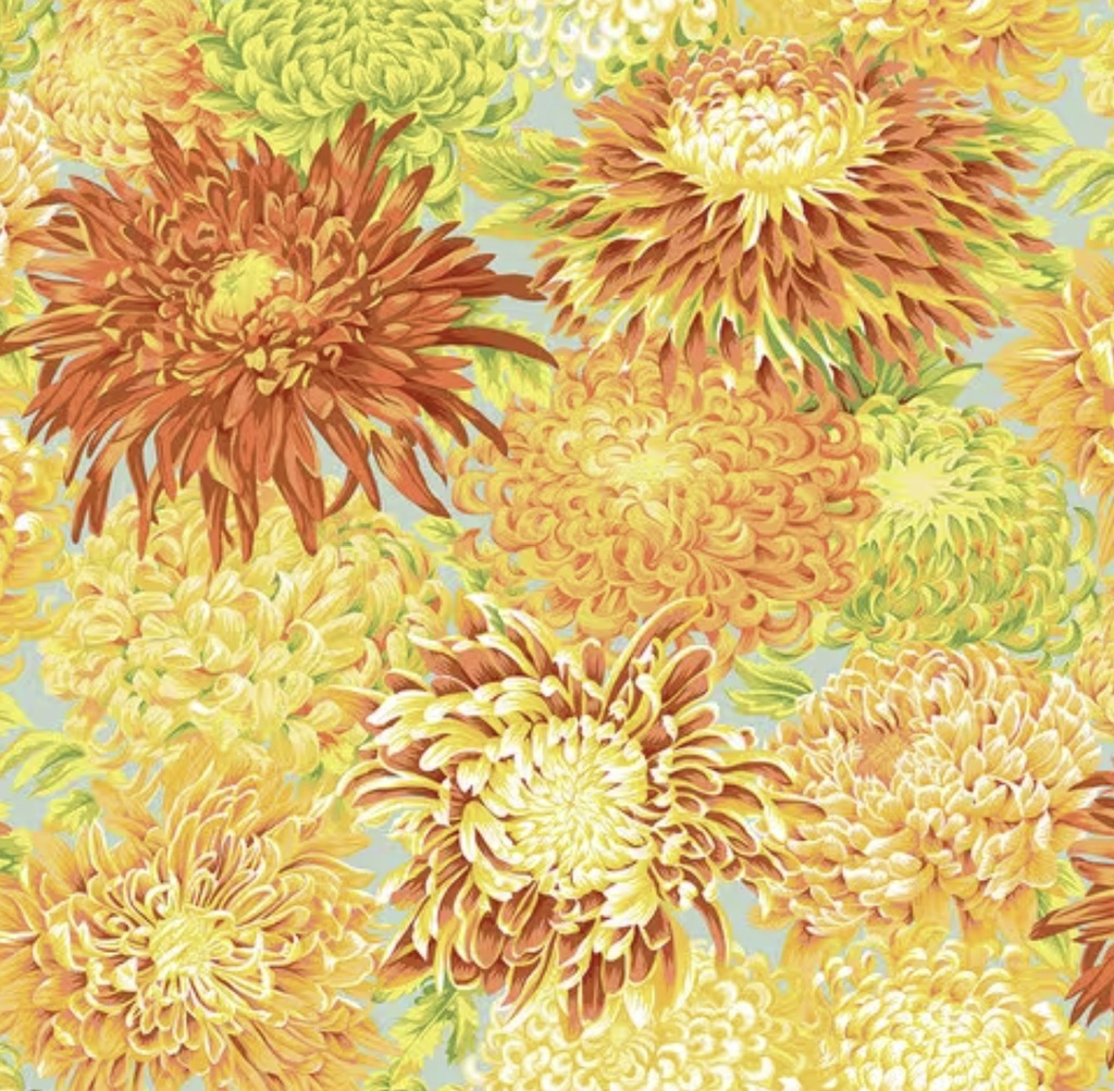 Kaffe Fassett Collective Classics Chrysanthemum Yellow from Free Spirit