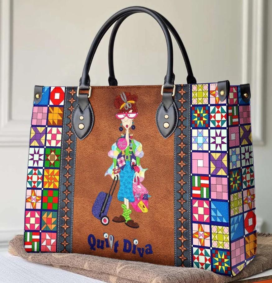 Quilt Diva Bag With Black Handle